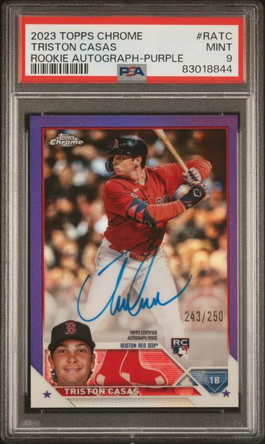 2023 Topps Chrome Rookie Autograph Purple Refractor #RATC Triston Casas #243/250 PSA 9 (Rookie)