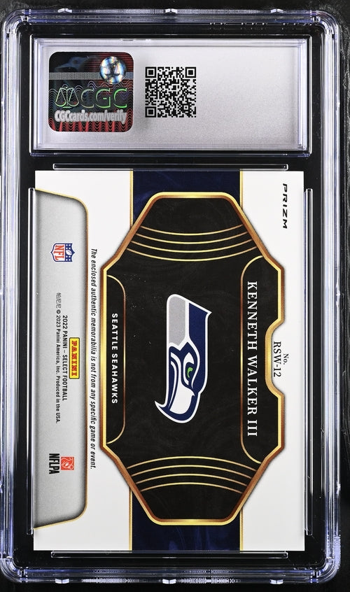 2022 Panini Select Rookie Swatches Red #RSW-KW Kenneth Walker CGC 9.5 (Rookie)