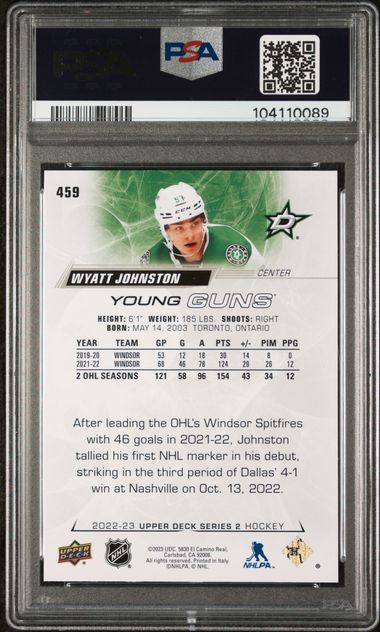 2022-23 Upper Deck #459 Wyatt Johnston PSA 9 (Rookie)