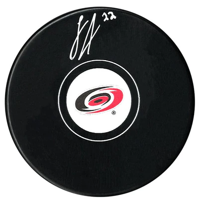 Logan Stankoven Autographed Carolina Hurricanes Puck (COJO Sports)
