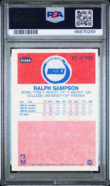 1986-87 Fleer #97 Ralph Sampson PSA 8 (Rookie)