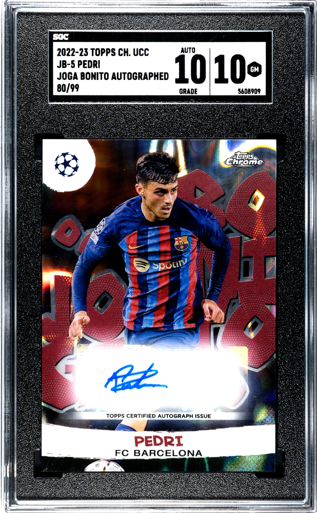 2022-23 Topps Chrome UEFA Champions League Joga Bonito Auto #JB-5 Pedri #80/99 SGC 10 (Auto 10)