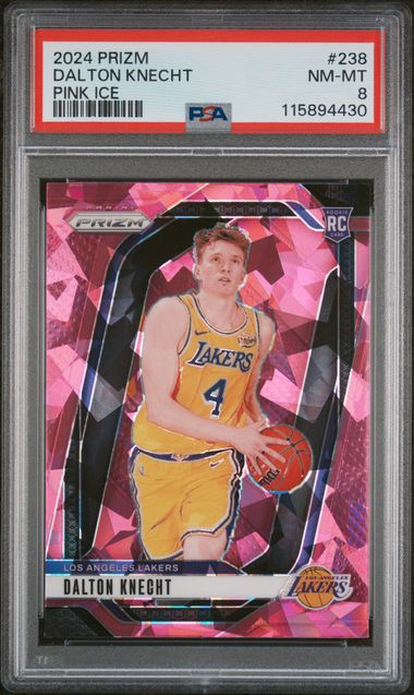 2024-25 Panini Prizm Pink Ice #238 Dalton Knecht PSA 8 (Rookie)