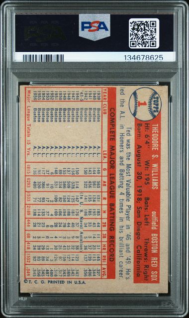 1957 Topps #1 Ted Williams PSA 5