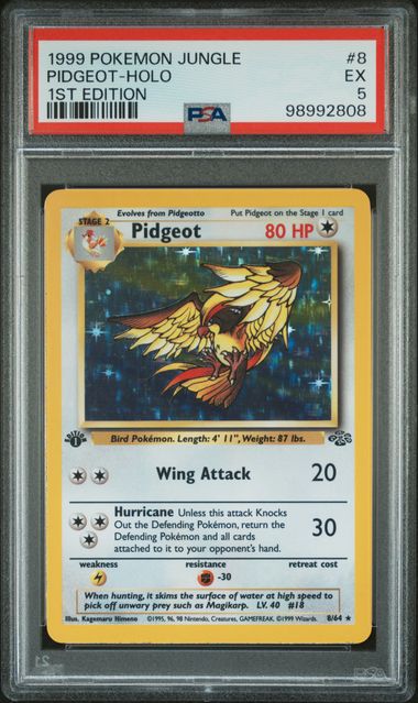 1999 Pokemon Jungle 1st Edition #8 Pidgeot- Holo PSA 5