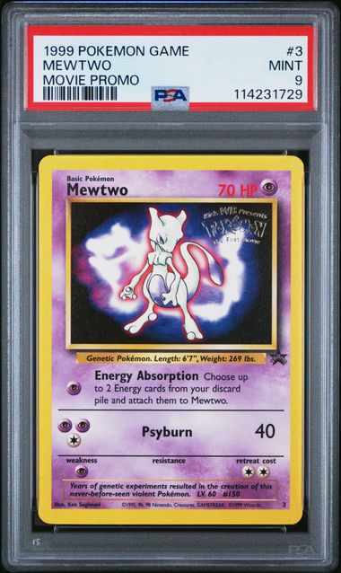 1999 Pokemon Movie Black Star Promo #3 Mewtwo PSA 9