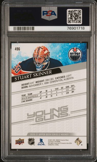 2020-21 Upper Deck #496 Stuart Skinner PSA 10 (Rookie)