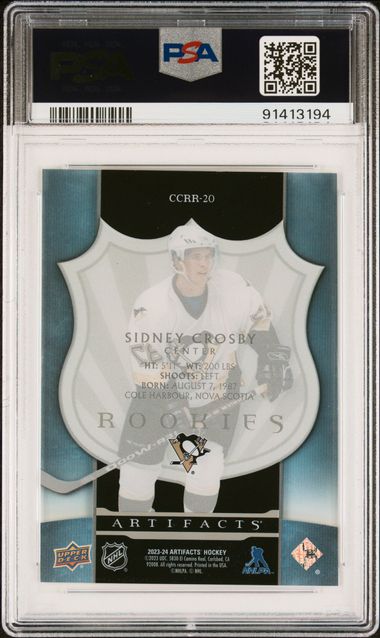 2023-24 Artifacts 05-06 Clear Cut Retro Rookies #CCRR20 Sidney Crosby PSA 10
