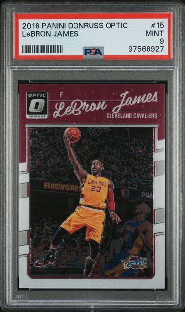 2016-17 Panini Donruss Optic #15 LeBron James - Kobe in Background PSA 9