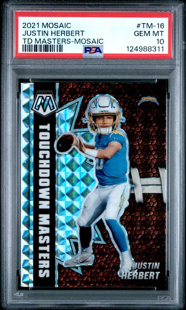 2021 Panini Mosaic Touchdown Masters Mosaic #TM-16 Justin Herbert PSA 10
