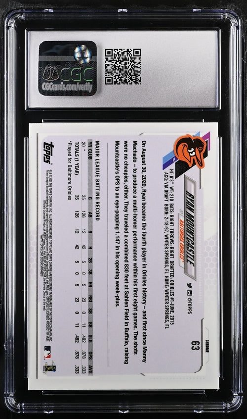2021 Topps Chrome #63 Ryan Mountcastle CGC 9 (Rookie)