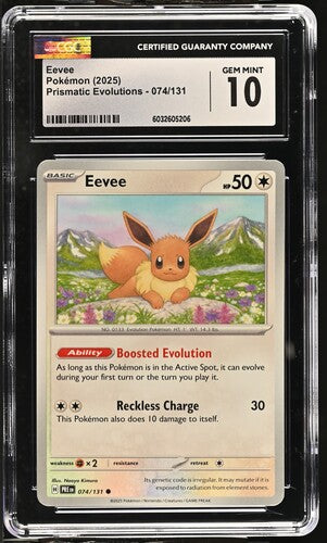 2025 Pokemon Prismatic Evolutions #074 Eevee CGC 10