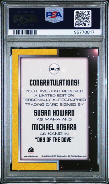 2013 Star Trek The Original Series Heroes & Villains Double Autographs #DA29 Susan Howard/ Michael Ansara PSA 8
