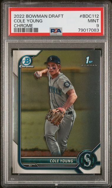 2022 Bowman Chrome Draft #BDC112 Cole Young PSA 9