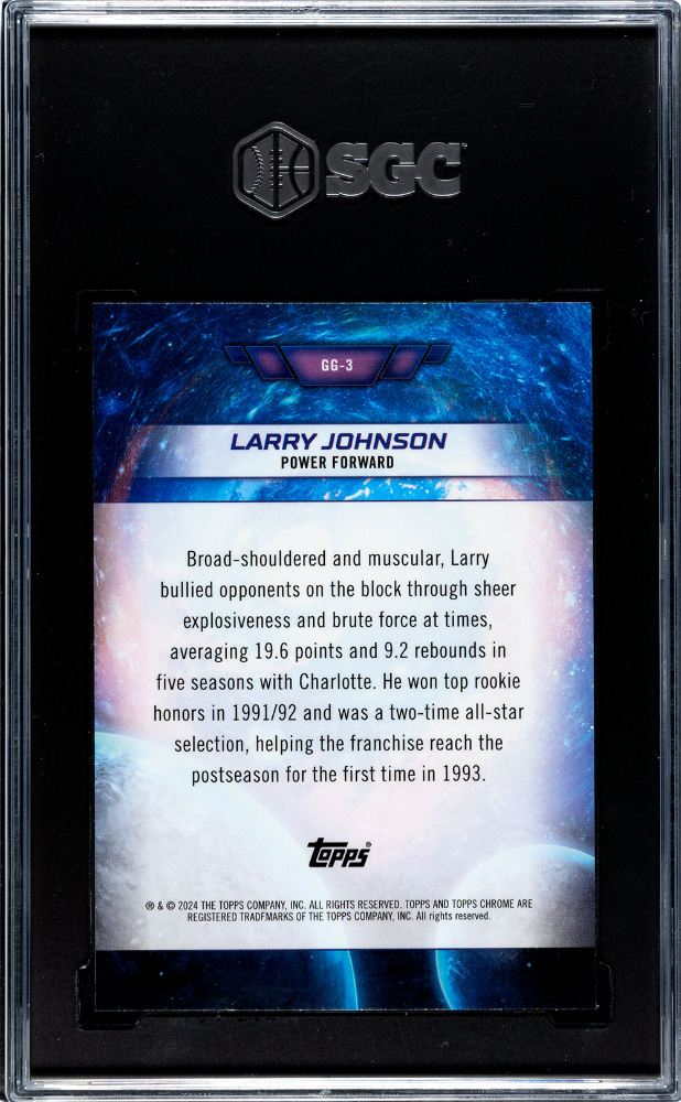 2023-24 Topps Cosmic Chrome Galaxy Greats #GG-3 Larry Johnson SGC 9.5