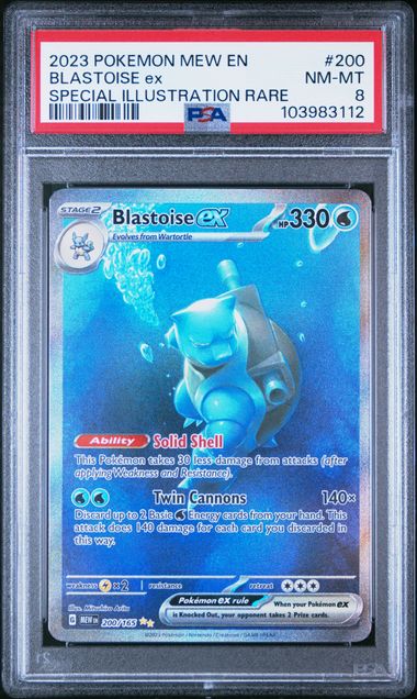 2023 Pokemon 151 #200 Blastoise ex- Special Illustration Rare PSA 8