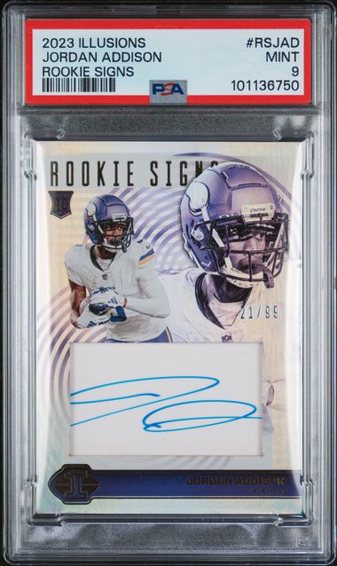 2023 Panini Illusions Rookie Signs  #RSJAD Jordan Addison #21/99 PSA 9 (Rookie)