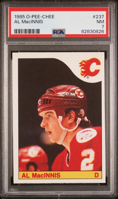 1985-86 O-Pee-Chee #237 Al Macinnis PSA 7 (Rookie)