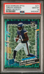 2023 Donruss Optic Green Velocity #271 Jordan Addison PSA 10 (Rookie) | Eastridge Sports Cards