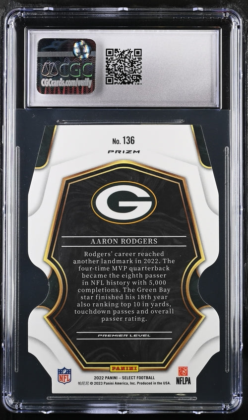 2022 Panini Select Silver Die-Cut #136 Aaron Rodgers CGC 10