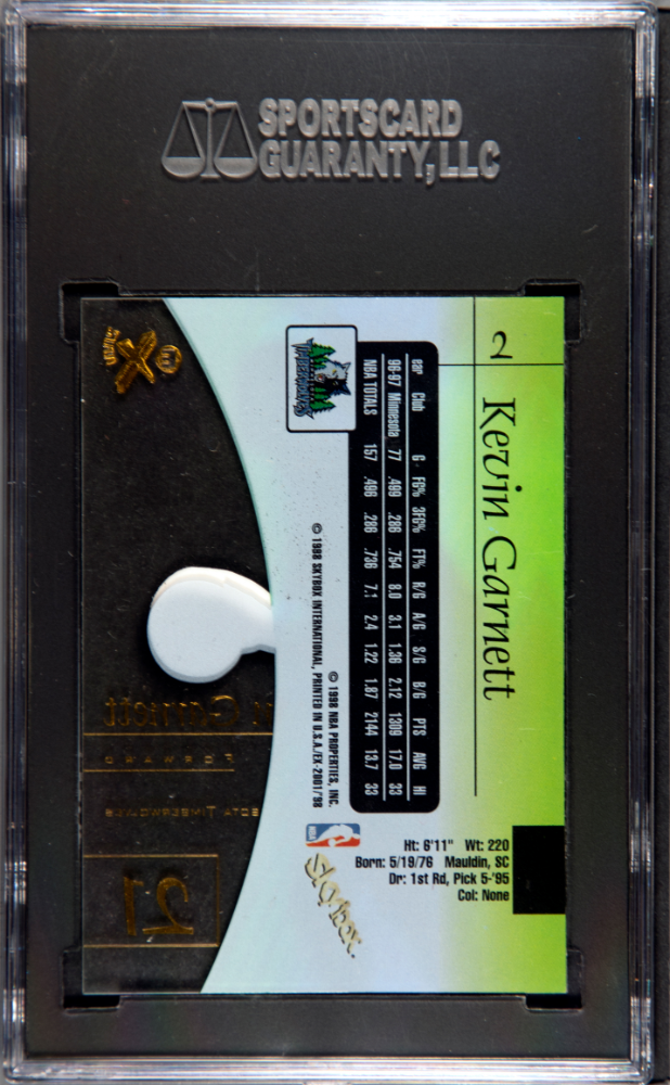 1997-98 Skybox E-X 2001 #2 Kevin Garnett SGC 8.5