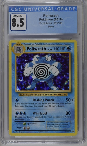 2016 Pokemon Evolutions #25 Poliwrath- Holo CGC 8.5