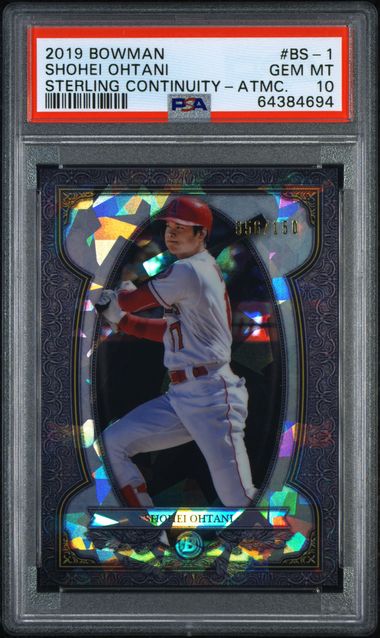 2019 Bowman Sterling Continuity Atomic Refractor #BS-1 Shohei Ohtani #056/150 PSA 10