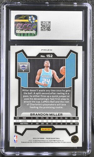 2023-24 Panini Prizm Red,White & Blue #152 Brandon Miller CGC 9 (Rookie)