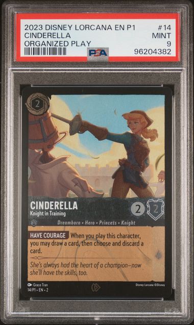 2023 Disney Lorcana Organized Play #14 Cinderella - Knight in Training PSA 9