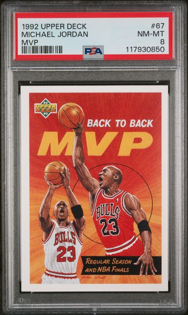 1992-93 Upper Deck MVP #67 Michael Jordan PSA 8