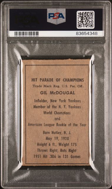 1952 Berk Ross #40 Gil McDougald PSA 3 | Eastridge Sports Cards