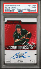 2023-24 Upper Deck Credentials Debut Ticket Access Autographs Red #DTAABF Brock Faber #34/99 PSA 9 (Rookie) | Eastridge Sports Cards