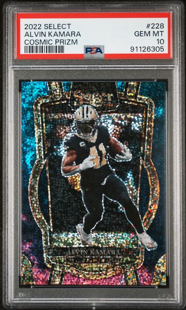 2022 Panini Select Cosmic Prizm #228 Alvin Kamara PSA 10