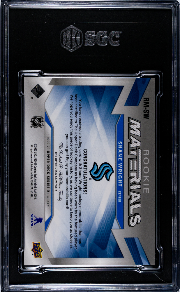 2022-23 Upper Deck Rookie Materials #RM-SW Shane Wright SGC 9.5 (Rookie)