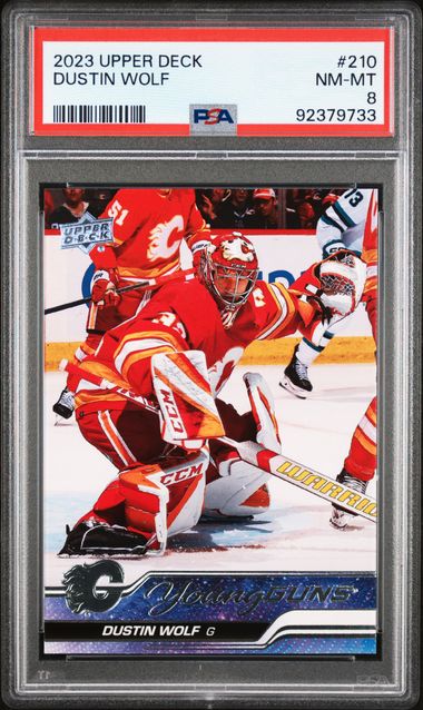 2023-24 Upper Deck #210 Dustin Wolf PSA 8 (Rookie)