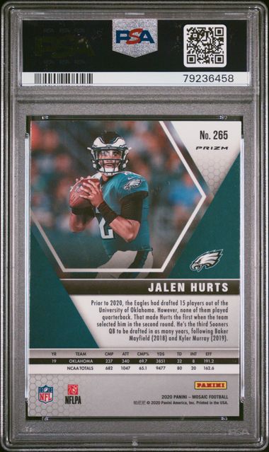 2020 Panini Mosaic Red Mosaic #265 Jalen Hurts PSA 10 (Rookie)