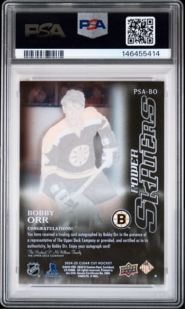 2024-25 Upper Deck Clear Cut 2000 SP Authentic Power Skaters Auto Red #PSA-BO Bobby Orr #14/35 PSA 10