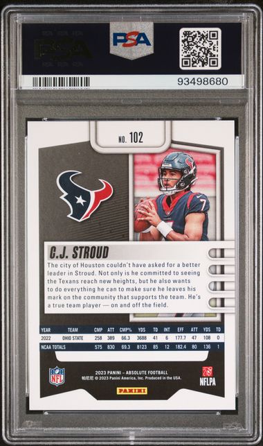 2023 Panini Absolute Red Squares #102 CJ Stroud #067/499 PSA 9 (Rookie)