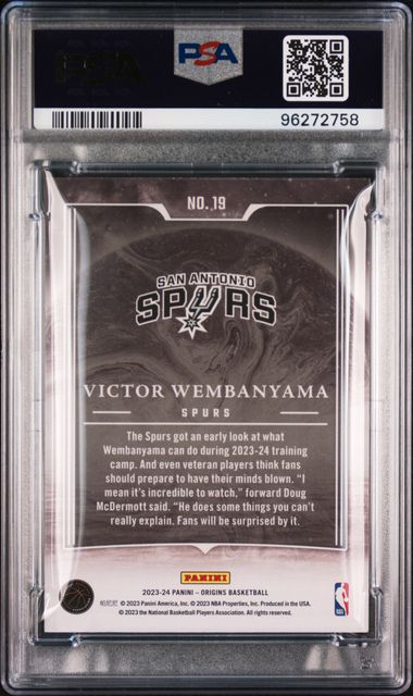 2023-24 Panini Origins Taking the Leap #19 Victor Wembanyama PSA 9 (Rookie)