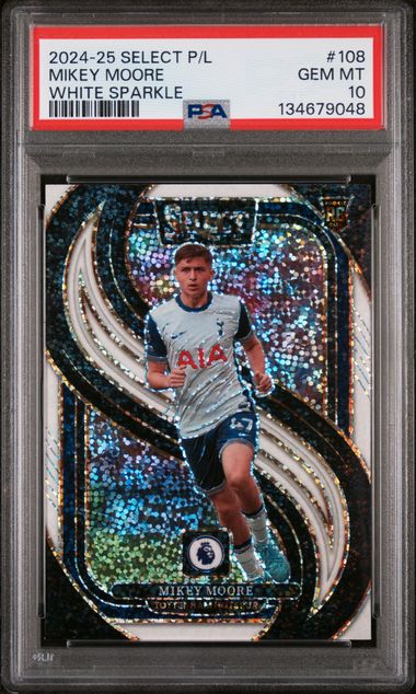 2024-25 Panini Select Premier League White Sparkle #108 Mikey Moore PSA 10 (Rookie)