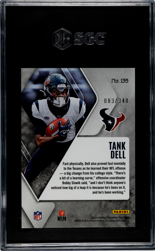 2023 Panini Phoenix Fire Burst #135 Tank Dell #083/340 SGC 10 (Rookie)