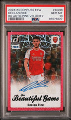2023-24 Donruss FIFA Beautiful Game Autographs Pink Velocity #BGDR Declan Rice PSA 10 | Eastridge Sports Cards