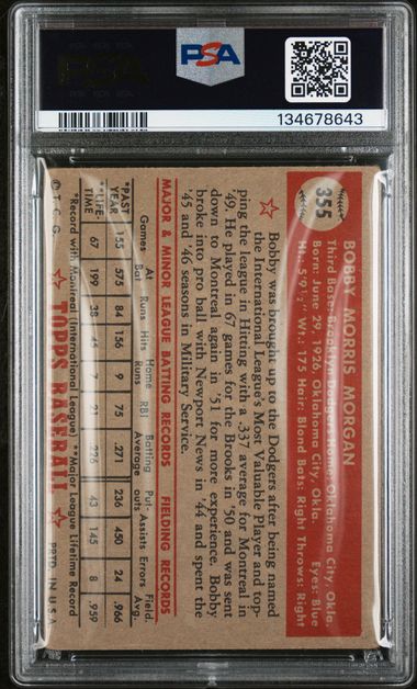 1952 Topps #355 Bobby Morgan PSA 2