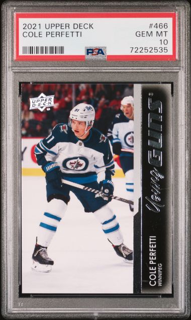 2021-22 Upper Deck #466 Cole Perfetti PSA 10 (Rookie)