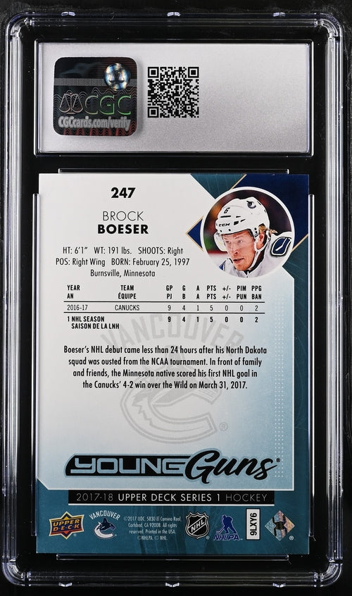 2017-18 Upper Deck #247 Brock Boeser CGC 9.5 (Rookie)