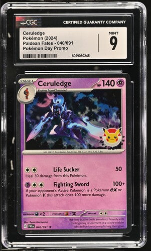 2024 Pokemon Paldean Fates Pokemon Day Promo #040 Ceruledge CGC 9