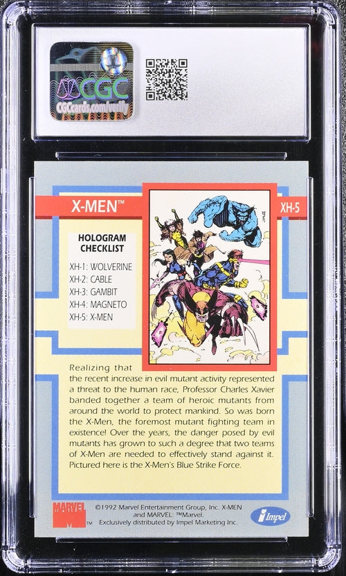 1992 Impel X-Men Series 1 Hologram #XH-5 X-Men CGC 8