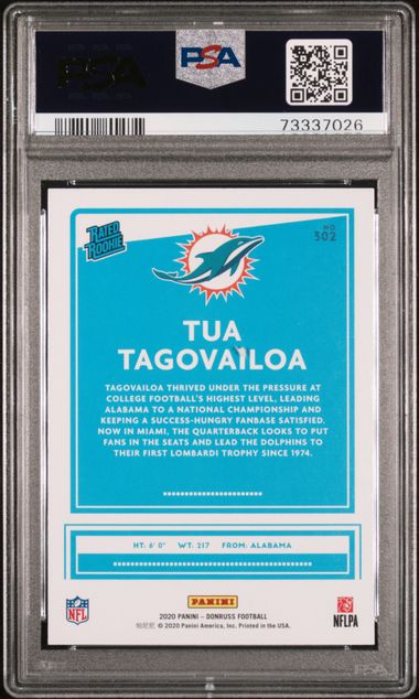 2020 Panini Donruss #302 Tua Tagovailoa PSA 10 (Rookie) | Eastridge Sports Cards