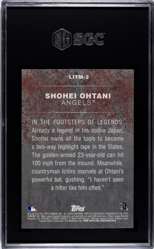 2018 Topps Legends in the Making #LITM-2 Shohei Ohtani SGC 10 (Rookie)