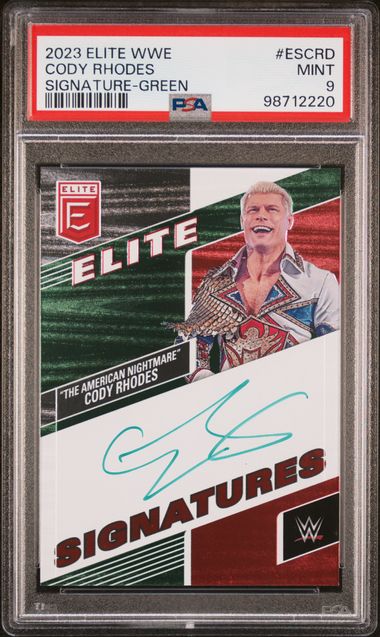 2023 Donruss Elite WWE Elite Signatures Green #ESCRD "The American Nightmare" Cody Rhodes PSA 9 | Eastridge Sports Cards